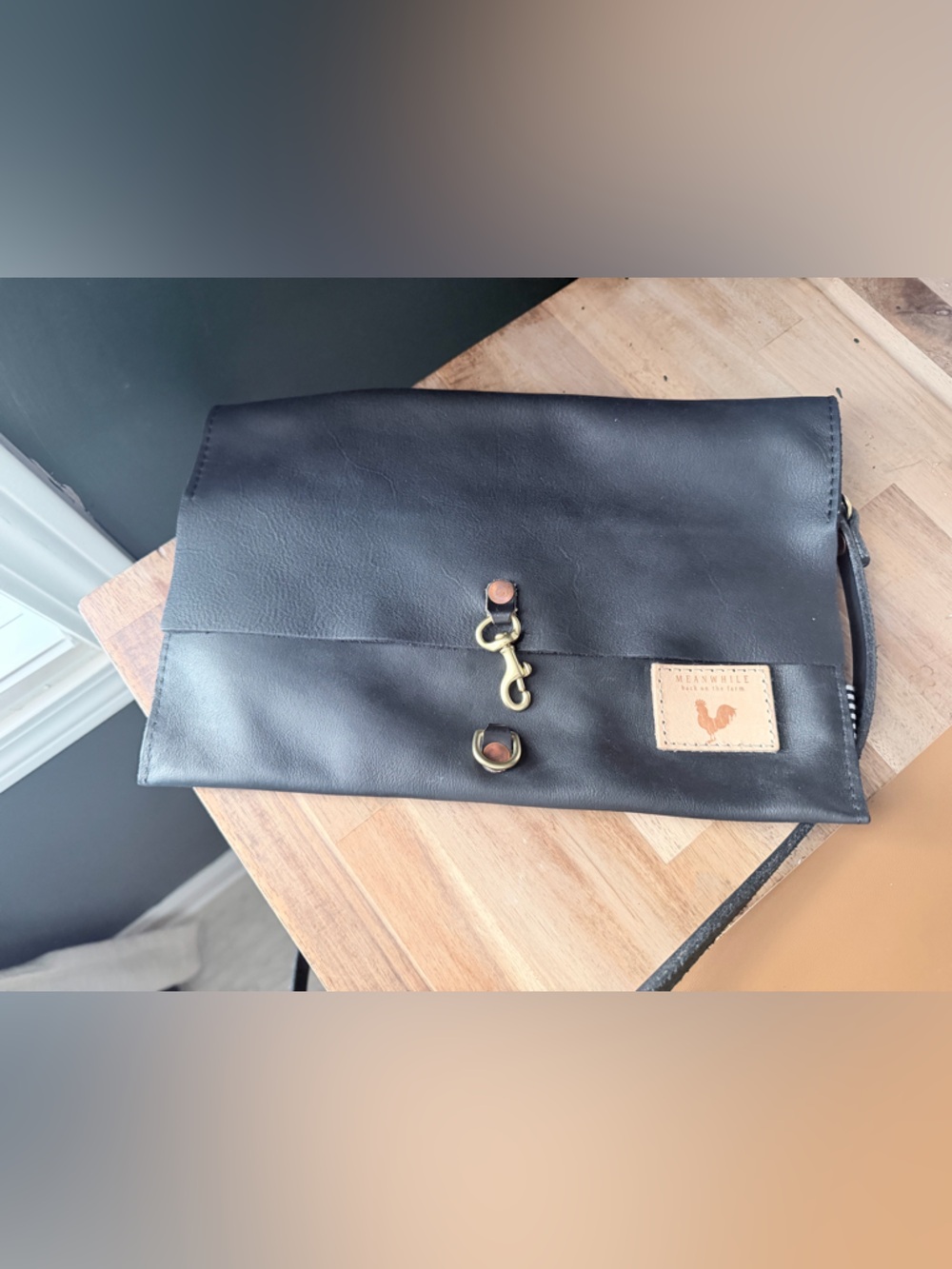 MBOTF Harness Leather Black Envelope Clutch